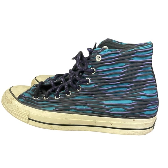 Converse Chuck Taylor Wavy Knit Ocean Depths High Top Sneakers Size 10 Y2K Mens - Picture 6 of 10